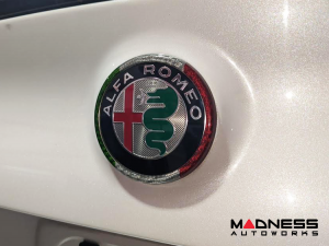 Alfa Romeo Stelvio Rear Emblem Frame Trim - Carbon Fiber - Italian Theme